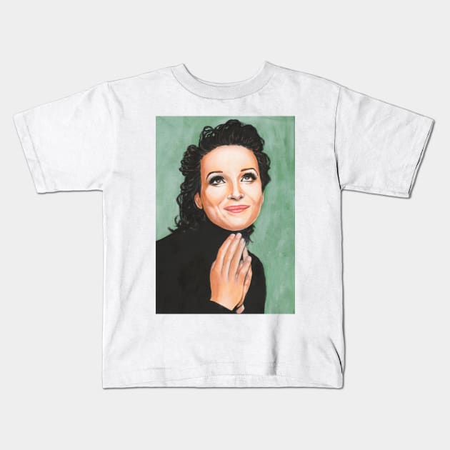 Juliette Binoche Kids T-Shirt by Svetlana Pelin